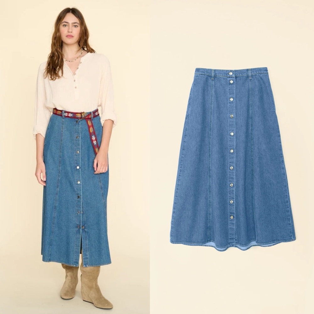 Xirena Blue Denim Spence Skirt XL
